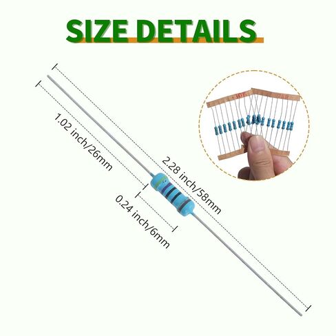 100Values 1000PCS Resistor Kit 0 Ohm to 5.6M Ohm 1/4W 1% Metal Film Resistors Assortment Set in Kuwait
