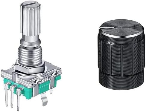 5Set EC11 جهاز تشفير دوار مع زر ضغط 360 درجة 5 دبابيس وغطاء مقبض لـ Arduino Raspberry Pi ESP32 in Kuwait