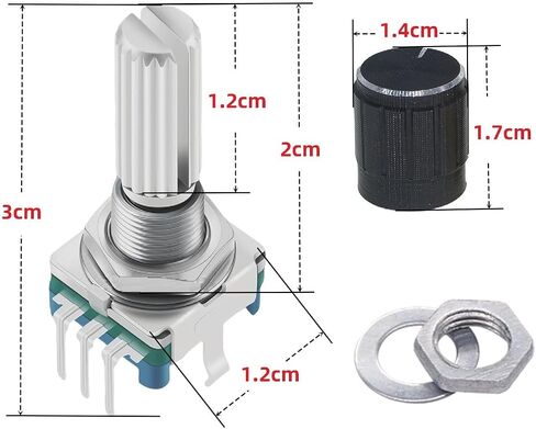 5Set EC11 جهاز تشفير دوار مع زر ضغط 360 درجة 5 دبابيس وغطاء مقبض لـ Arduino Raspberry Pi ESP32 in Kuwait