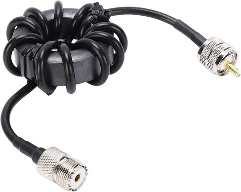 WALFRONT 600W Shortwave Choke RF Choke Coil 1.8-30MHz High Power Common Mode with M Male and Female Connectors for Ham Radio Feeder Line in Kuwait
