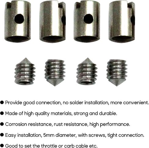 Auto Accessories 8Pcs Solderless Cable Nipples 5mm Throttle Choke for Motorcycle Scooter Quads Mower Car Styling Motorcycle Accessories in Kuwait