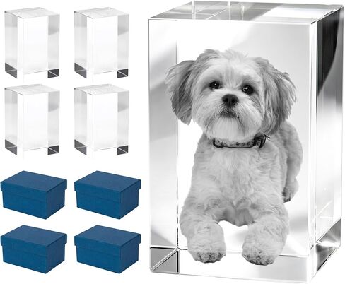 4 PCS K9 Cube Crystal Blank Blocks for 3D Lazer Engraving Machines with Gift Box 50 * 50 * 80mm Professional Grade Crystal Blanks for DIY Custom Awards and Keepsakes in Kuwait