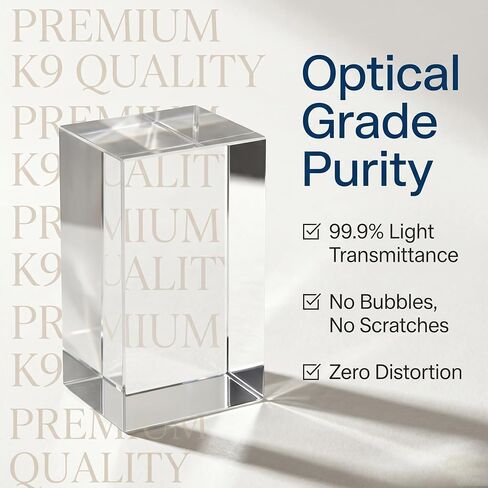 4 PCS K9 Cube Crystal Blank Blocks for 3D Lazer Engraving Machines with Gift Box 50 * 50 * 80mm Professional Grade Crystal Blanks for DIY Custom Awards and Keepsakes in Kuwait