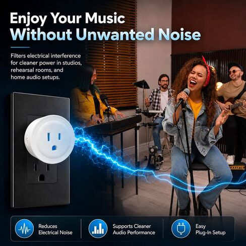 Ground Loop Hum Eliminator & Dirty Electricity Filter– Reduce EMI/RFI Noise, for Audio/Speaker/Home Appliance, High-Capacity 1200W Plug- 10A AC EMI Filter in Kuwait
