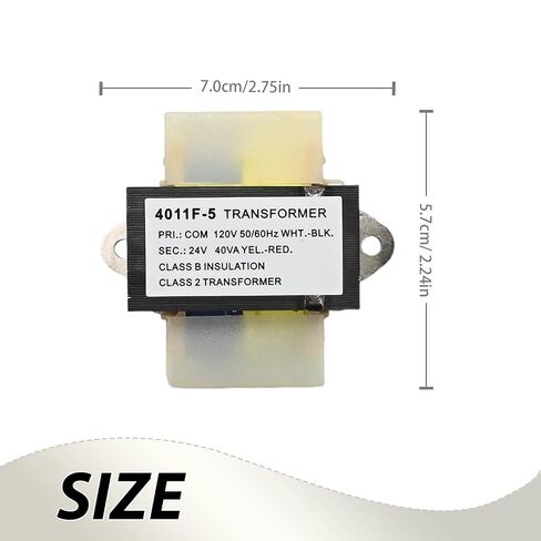 46-24124-06 محول HVAC، بديل لأجزاء فرن Rheem 40 VA 120/24V قناة 2 فتحة تركيب، يستبدل BE161640GDD in Kuwait
