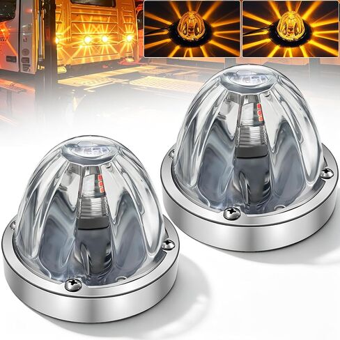 4pcs amber patermelon LED Lights w/LED LED Pattermelon على شكل علامات الجانبية تصفيات Tail Top Cap light in Kuwait