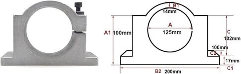 Plummer Block Bearing 125mm Spindle Motor Bracket Seat Clamp Motor Holder Spindle Fixture use for CNC Spindle Motor 125mm 5.5kw 7.5kw 11kw in Kuwait