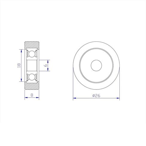 Power Transmission Products 626 ZZ Ball Bearing Covered with POM Plastic 6x26x8mm 626 Z 2Z Plastic Pulley Bearings Ball Bearings in Kuwait