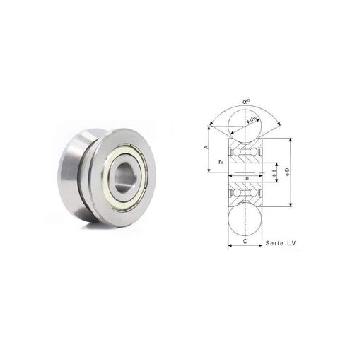 Roller Bearings 1PC LV62010 ZZ Bearing Wheel 6x20x10mm LV Series V Groove Pulley Traces Walking Guide Rail Bearings Roller LV62010ZZ in Kuwait