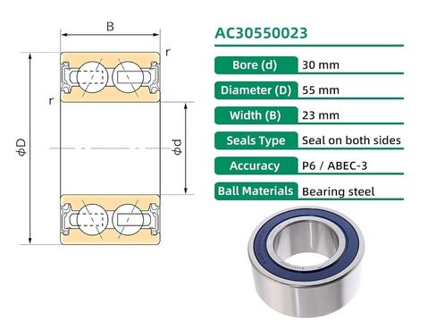 1PC AC30550023 30x55x23mm 30BD5523 ACB30x55x23 ACB30550023 Automotive Air Conditioning Bearings Auto in Kuwait