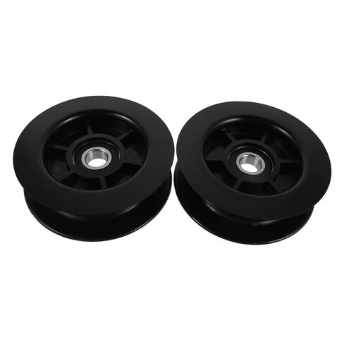 minkissy 2pcs Double Groove Pulley Wheel with Integrated Bearing Roller for Forklift and Oil Hoses, Nylon and Metal Construction, Wear Resistant and Noise Limiting, Suitable for Industrial in Kuwait