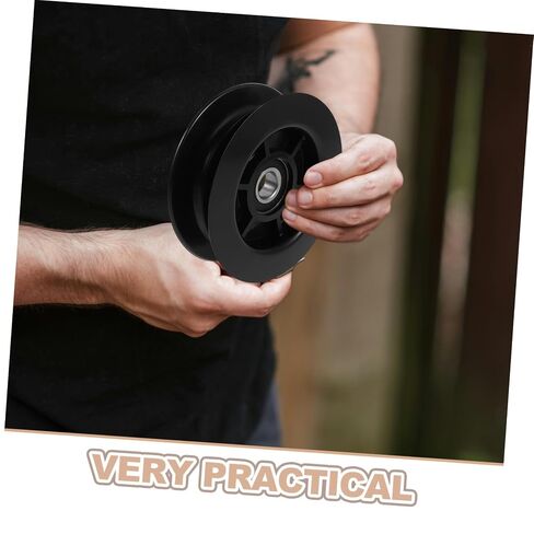 minkissy 2pcs Double Groove Pulley Wheel with Integrated Bearing Roller for Forklift and Oil Hoses, Nylon and Metal Construction, Wear Resistant and Noise Limiting, Suitable for Industrial in Kuwait