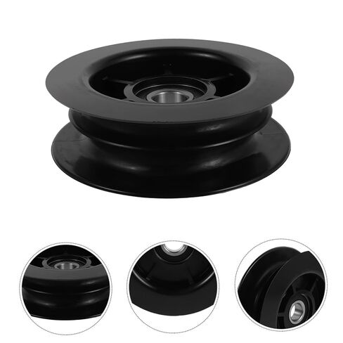 minkissy 2pcs Double Groove Pulley Wheel with Integrated Bearing Roller for Forklift and Oil Hoses, Nylon and Metal Construction, Wear Resistant and Noise Limiting, Suitable for Industrial in Kuwait