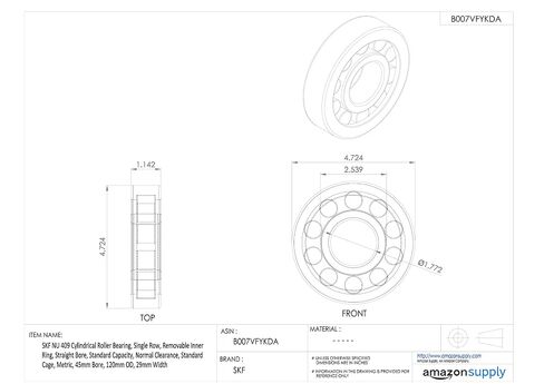 SKF NU 1006 Cylindrical Roller Bearing, Single Row, Removable Inner Ring, Straight Bore, Standard Capacity, Normal Clearance, Standard Cage, Metric, 30mm Bore, 55mm OD, 13mm Width in Kuwait