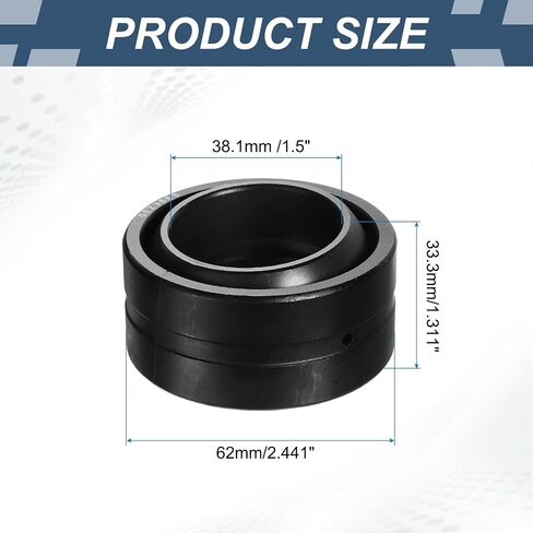 Uxcell GEZ38ES-2RS محامل كروية عادية 1-1/2" x 2-7/16" x 1-5/16" محامل فولاذية مشحمة مسبقًا محامل كروية عادية شعاعية محمل متأرجح منخفض الضوضاء in Kuwait
