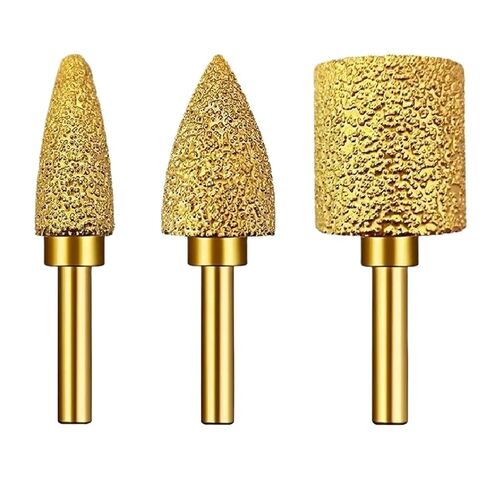Cast Tool Grinding Steel Burr Vacuum 1pc Brazed Head Iron Diamond File Ductile Stone Iron Rotary Shank for Polishing 6mm Grey (Size : 10mm-R1) in Kuwait
