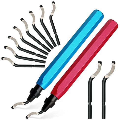 2 Pack Deburring Tool Set + 12 BS1010 Steel Blades, 3D Printing Deburring Tools, Suitable for Metal, Resin, Copper, Plastic, PVC Pipes, and 3D Printed Edge Deburring Reamers in Saudi Arabia