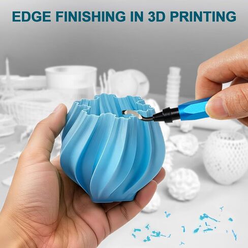 2 Pack Deburring Tool Set + 12 BS1010 Steel Blades, 3D Printing Deburring Tools, Suitable for Metal, Resin, Copper, Plastic, PVC Pipes, and 3D Printed Edge Deburring Reamers in Saudi Arabia