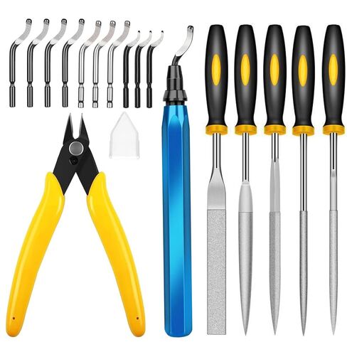 3D Print Deburring Tool Set with 11pc High Speed Steel Multipurpose Blades Removing Burr 5Pcs Needle File 1pc Micro Wire Cutter for 3D Printed Edges Metal Resin Copper Plastic PVC Pipes in Saudi Arabia