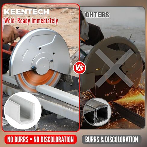 KEENTECH 14 بوصة 66T شفرة منشار قطع معدنية من السيرميت بدون حرارة، لا نتوءات ولا شرارات تقريبًا للفولاذ الطري، وزاوية الحديد والأنابيب، وطحن TCG الدقيق، 1 بوصة تناسب مناشير القطع التطورية in Kuwait