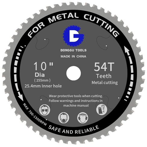 10 Inch 54T TCG Metal Steel Cutting Saw Blade, Cold Cut Circular Saw Blade for Ferrous Metal, 1 Inch Arbor, 0.09 Inch Thin Kerf, Cermet Blade with Up to 5X Longer Service Life in Kuwait