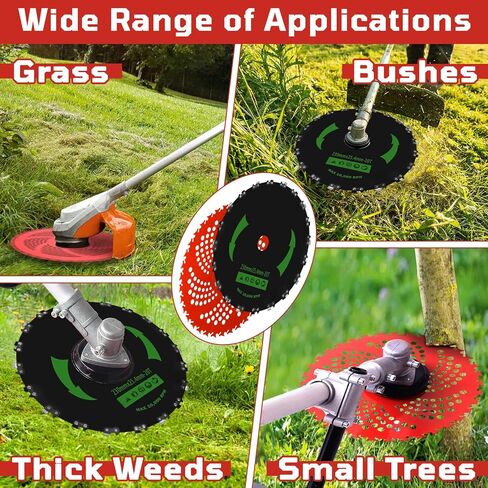 NOOTEASS 9" x 20T Carbon Steel Round Chainsaw Tooth Brush Cutter Blades & 9" x 36 Teeth Carbide Tipped Weed Blades Replacement for Wacker Weedeater Trimmer Head with Universal Adapter Kit 2 Pack in Saudi Arabia