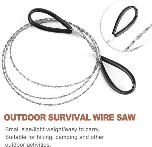 4 Pack Wire Saw 23.6 Inch Cable Hand Saws for Outdoor Survival Gear Camping Hiking Tools Portable Wood PVC Pipe Metal Cutting Equipment Backpacking Hunting Kit Red Black in Saudi Arabia