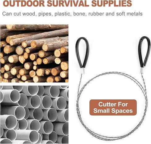 4 Pack Wire Saw 23.6 Inch Cable Hand Saws for Outdoor Survival Gear Camping Hiking Tools Portable Wood PVC Pipe Metal Cutting Equipment Backpacking Hunting Kit Red Black in Saudi Arabia