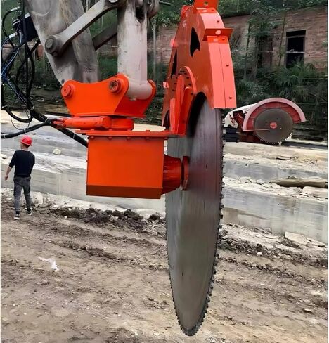 Excavator Attachment Hydraulic Rock Saw, Flexible Operation Hydraulic Rock Saw for Forestry Wood Cutting and Marble Granite Construction Projects in Saudi Arabia