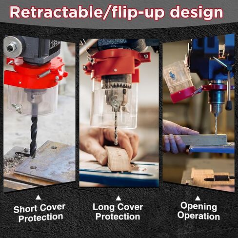 Drill Press Safety Guard with Adjustable Flip-up Shield, Clear Protective Cover Mount for Drill Press, Guard for Woodworking Metalworking(62mm) in Saudi Arabia