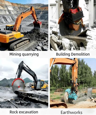 Excavator Attachment Hydraulic Rock Saw, Flexible Operation Hydraulic Rock Saw for Forestry Wood Cutting and Marble Granite Construction Projects in Saudi Arabia