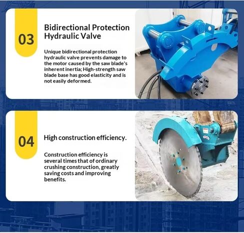 Low Noise Hydraulic Rock Saw, Safe Cutting Hydraulic Rock Saw Excavator Attachment for Controlled Building Demolition and Precision granite limestone Cutting in Saudi Arabia