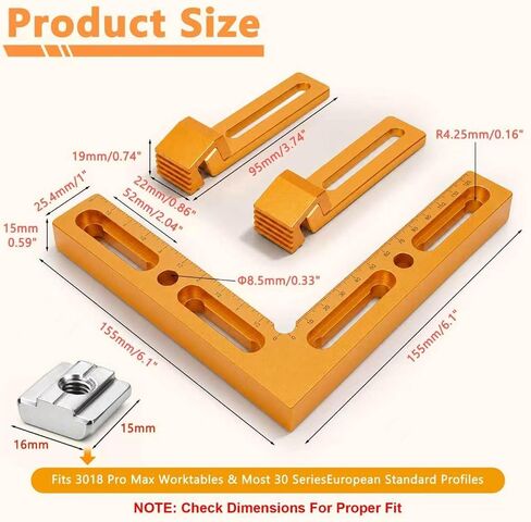 Fuzqq CNC Positioning Side Clamps, Aluminum Low Profile Vise for CNC Router Machines, T-Slot & Perforated Tables Compatible, Repeatable Positioning for Milling, Engraving & Woodworking in Saudi Arabia