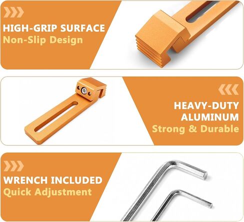 Fuzqq CNC Positioning Side Clamps, Aluminum Low Profile Vise for CNC Router Machines, T-Slot & Perforated Tables Compatible, Repeatable Positioning for Milling, Engraving & Woodworking in Saudi Arabia