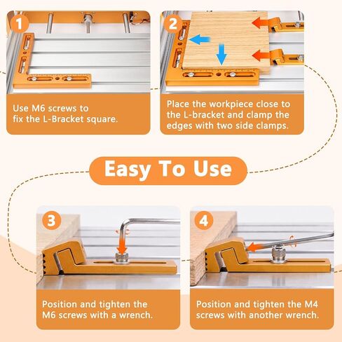 Fuzqq CNC Positioning Side Clamps, Aluminum Low Profile Vise for CNC Router Machines, T-Slot & Perforated Tables Compatible, Repeatable Positioning for Milling, Engraving & Woodworking in Saudi Arabia