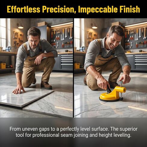 Upgraded Floor Gap Fixer Tool, Adjustable Seam Alignment Clamp with Vacuum Suction Cups, Heavy-Duty Countertop Leveling Tool for Floor Installation, Tile Gap Repair in Saudi Arabia