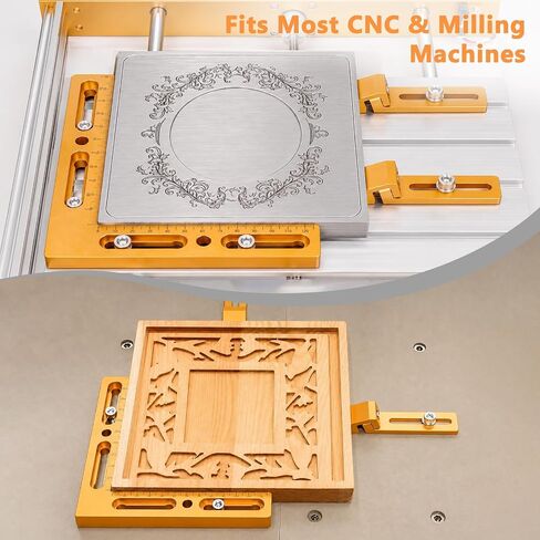 Fuzqq CNC Positioning Side Clamps, Aluminum Low Profile Vise for CNC Router Machines, T-Slot & Perforated Tables Compatible, Repeatable Positioning for Milling, Engraving & Woodworking in Saudi Arabia