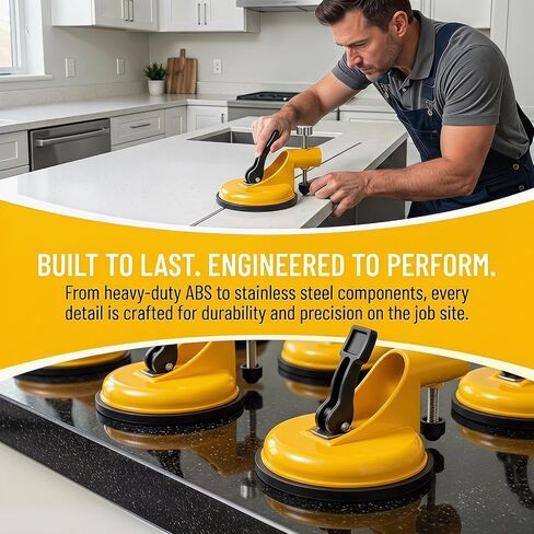 Upgraded Floor Gap Fixer Tool, Adjustable Seam Alignment Clamp with Vacuum Suction Cups, Heavy-Duty Countertop Leveling Tool for Floor Installation, Tile Gap Repair in Saudi Arabia