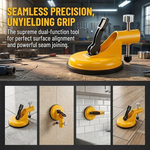 Upgraded Floor Gap Fixer Tool, Adjustable Seam Alignment Clamp with Vacuum Suction Cups, Heavy-Duty Countertop Leveling Tool for Floor Installation, Tile Gap Repair in Saudi Arabia