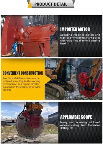 Versatile Hydraulic Rock Saw, Multi-Scenario Hydraulic Rock Saw Excavator Attachment for Earthworks, Concrete Demolition and Road Stone Renovation in Saudi Arabia
