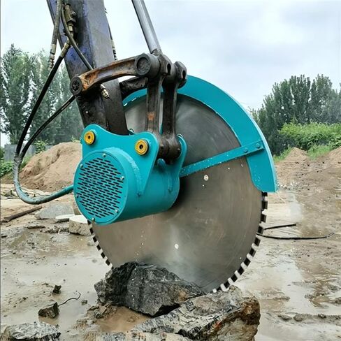 Safety Upgrade Hydraulic Rock Saw with High Elastic Blade, Low Splash Hydraulic Rock Saw Excavator Attachment for Controlled Structure Demolition and Stone Precision Cutting in Saudi Arabia