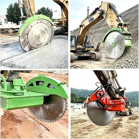 Safety Upgrade Hydraulic Rock Saw with High Elastic Blade, Low Splash Hydraulic Rock Saw Excavator Attachment for Controlled Structure Demolition and Stone Precision Cutting in Saudi Arabia
