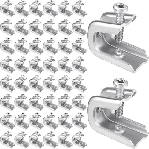 25 Pcs Beam Clamp, 1/4" x 20 Beam Clamps Steel Small C Clamps with Screws for Threaded Wire Ring in Saudi Arabia