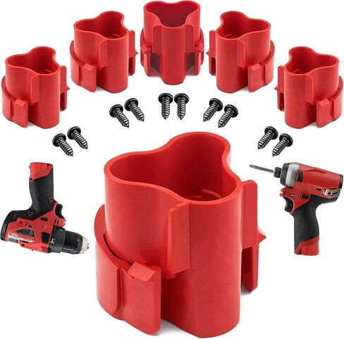 6 Pack Tool Holder for Milwaukee M12/12v Cordless Tools - Snap Fit Tool Organizer for Milwaukee Drill Holder & Wall Mount for Milwaukee Tool Holder with 12 Screws - Easy to Install, Screw in & Lock in Saudi Arabia