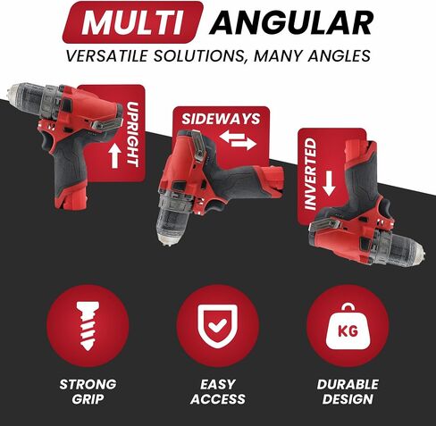 6 Pack Tool Holder for Milwaukee M12/12v Cordless Tools - Snap Fit Tool Organizer for Milwaukee Drill Holder & Wall Mount for Milwaukee Tool Holder with 12 Screws - Easy to Install, Screw in & Lock in Saudi Arabia