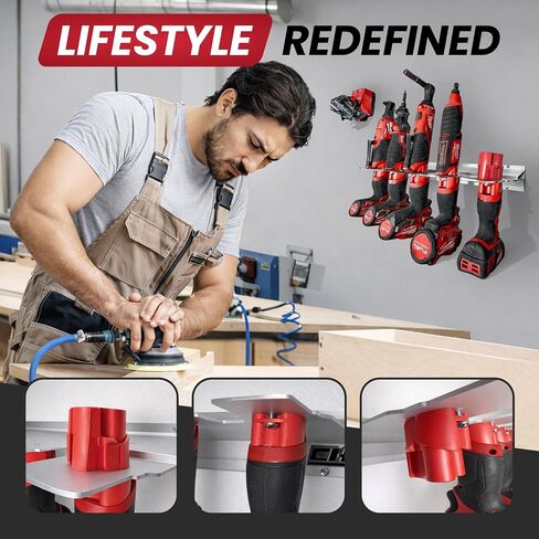 6 Pack Tool Holder for Milwaukee M12/12v Cordless Tools - Snap Fit Tool Organizer for Milwaukee Drill Holder & Wall Mount for Milwaukee Tool Holder with 12 Screws - Easy to Install, Screw in & Lock in Saudi Arabia