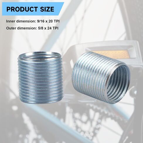 Bike Pedal Thread Insert - Left Side, 9/16"x20 Inner, 5/8"x24 Outer in Saudi Arabia