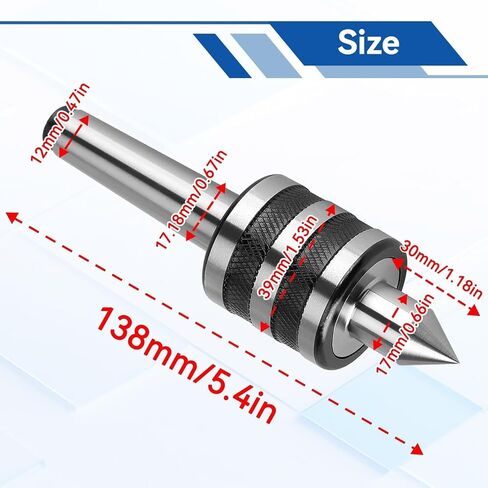 MT2 Live Tailstock Center for Wood Lathes, 0.01mm Precision Wood Lathe MT2 Centers Set Heavy Duty Rotary Live Revolving Milling Center Taper Metal Worklathe Tool for Wood and Metal Lathe CNC Work in Saudi Arabia