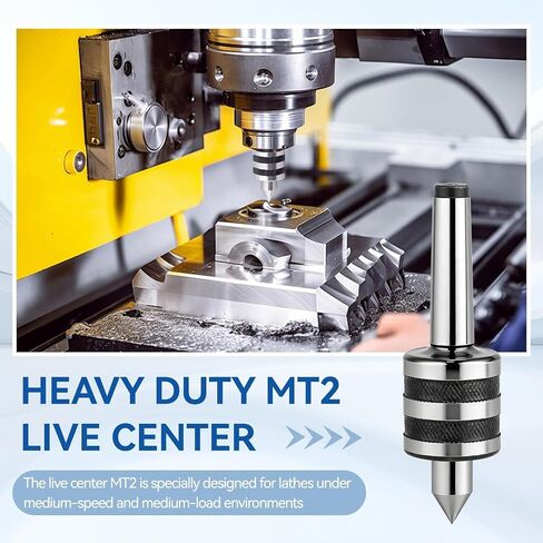 MT2 Live Tailstock Center for Wood Lathes, 0.01mm Precision Wood Lathe MT2 Centers Set Heavy Duty Rotary Live Revolving Milling Center Taper Metal Worklathe Tool for Wood and Metal Lathe CNC Work in Saudi Arabia