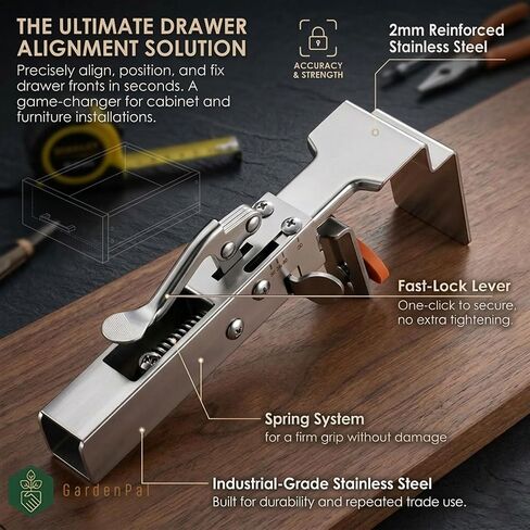 GardenPal 2 Pack Drawer Front Installation Clamps, Assemble Drawers/Cabinets Quicker, Adjustable Fixing Clips, Labor-Saving Tool to Assemble Cabinet Drawer Fronts, Adjustable Width 21 mm - 50mm in Saudi Arabia